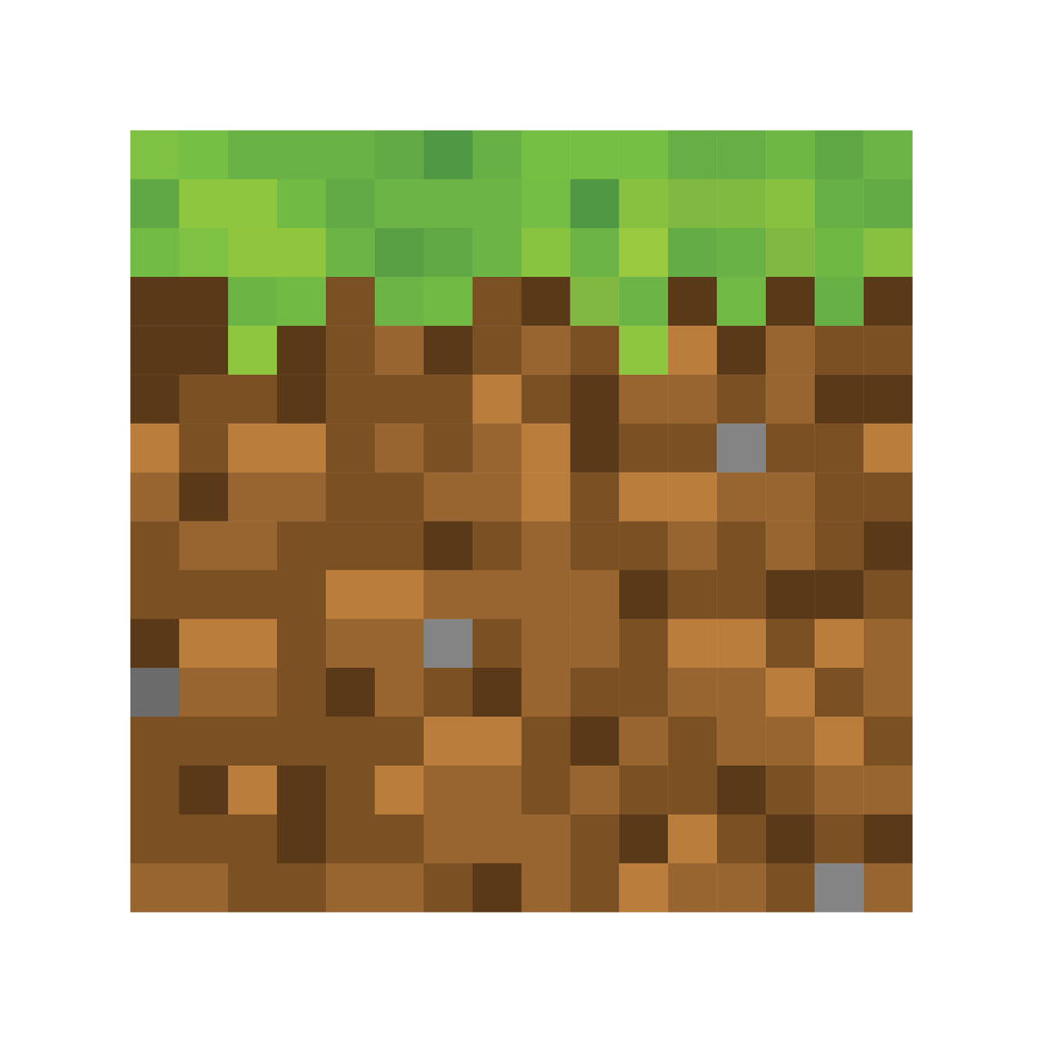 Mine Themed Block - Grass and Dirt 12" x 12" - Wall Decal
