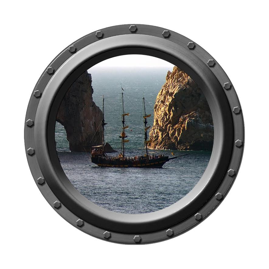Dangerous Passage - Pirate Ship Porthole - Vinyl Wall Decal