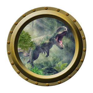 T Rex Dinosaur Porthole Wall Decal