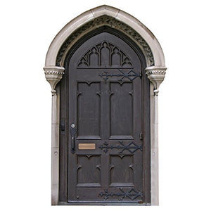 Ornate Brown Fairy Door - Wall Decal - 7" wide x 11" tall
