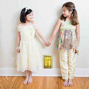 Bright Gold Fairy Door - Wall Decal - 7" wide x 9" tall
