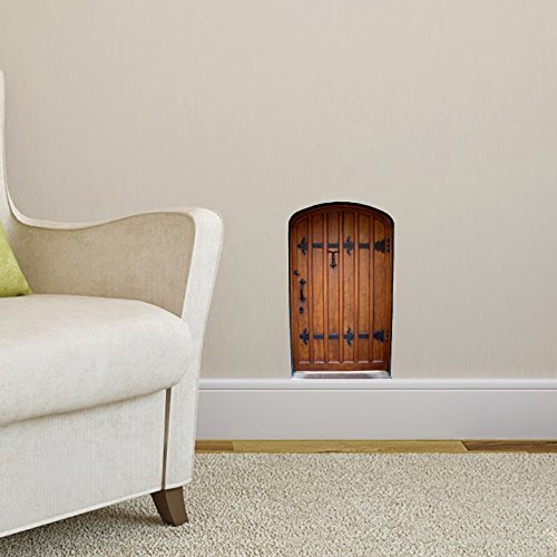 Brown Fairy Door - Wall Decal - 6" wide x 10.5" tall