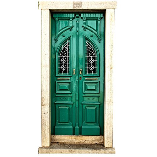 Ornate Green Fairy Door - Wall Decal - 5" wide x 11" tall