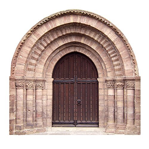 Arched Fairy Door with Stone Work - Wall Decals - 9" wide x 8.5" tall