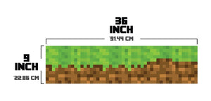 Pixel Mine Grass Border 9" tall x 36" wide - Peel and Stick - Easy to Apply and Remove