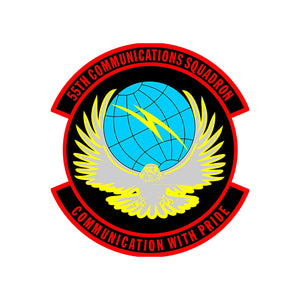 55th Communication Squadron - Patch Vinyl Decal - Available in Multiple Sizes