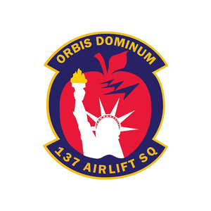 137th Airlift Squadron - Patch Vinyl Decal - Available in Multiple Sizes