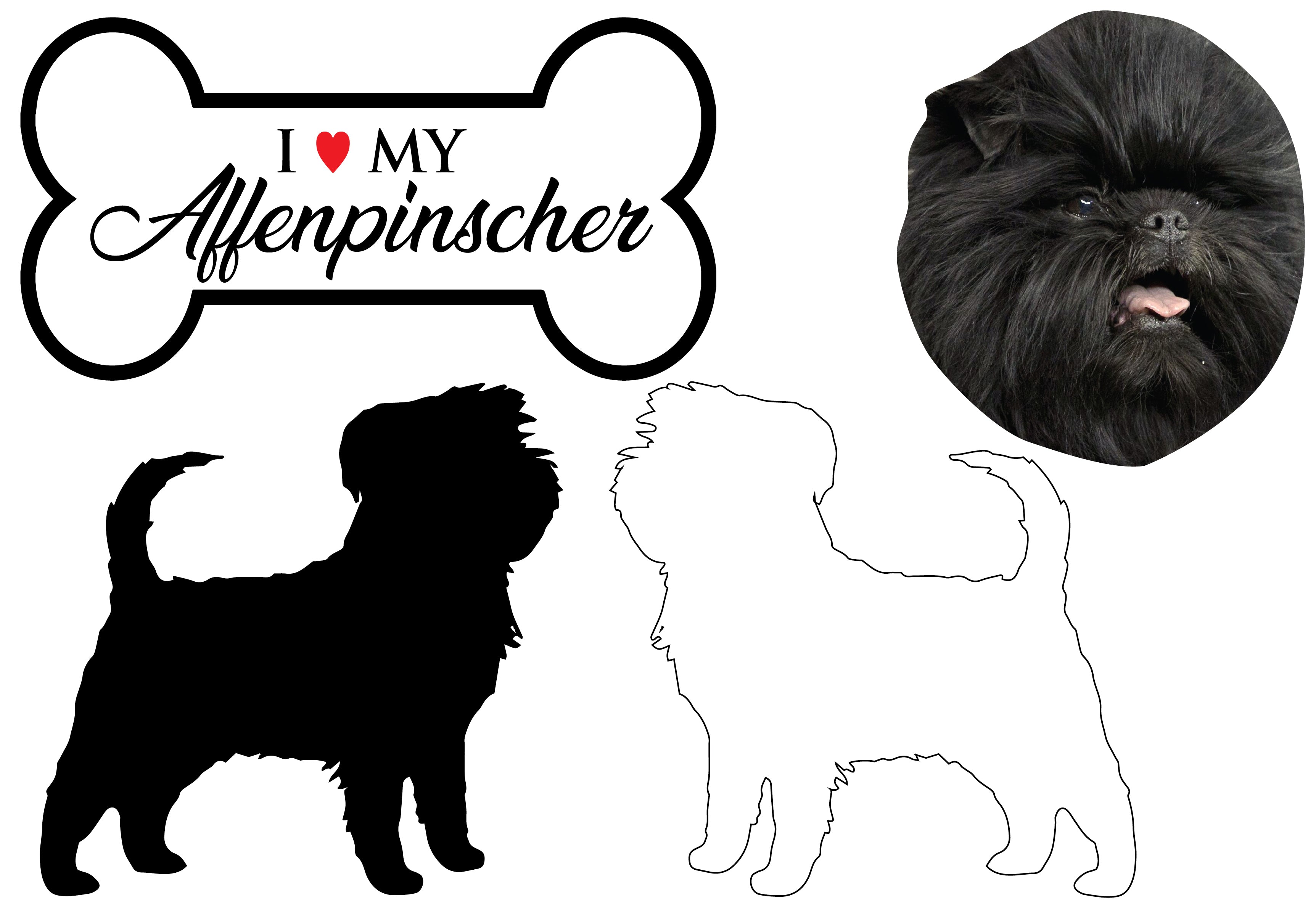 Affenpinscher - Dog Breed Decals (Set of 16) - Sizes in Description