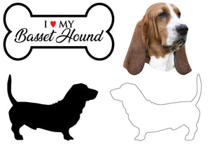 Basset Hound - Dog Breed Decals (Set of 16) - Sizes in Description