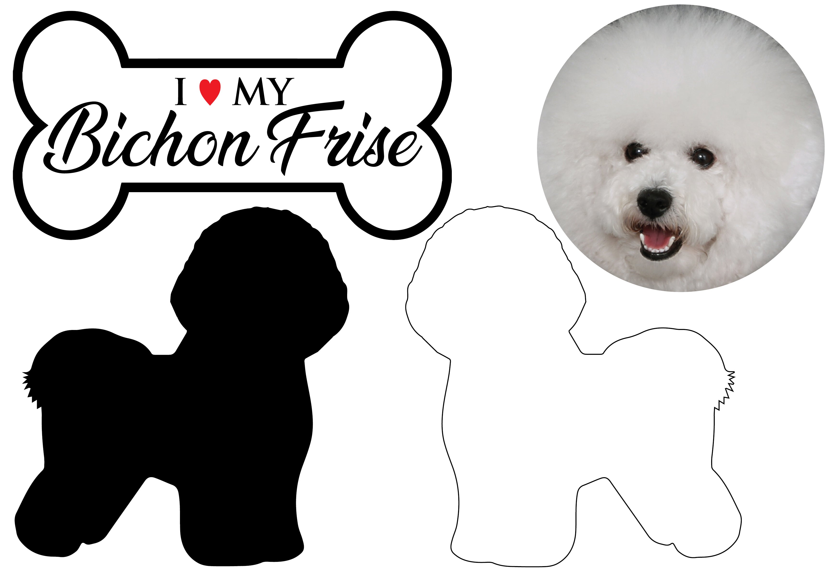 Bichon Frise - Dog Breed Decals (Set of 16) - Sizes in Description