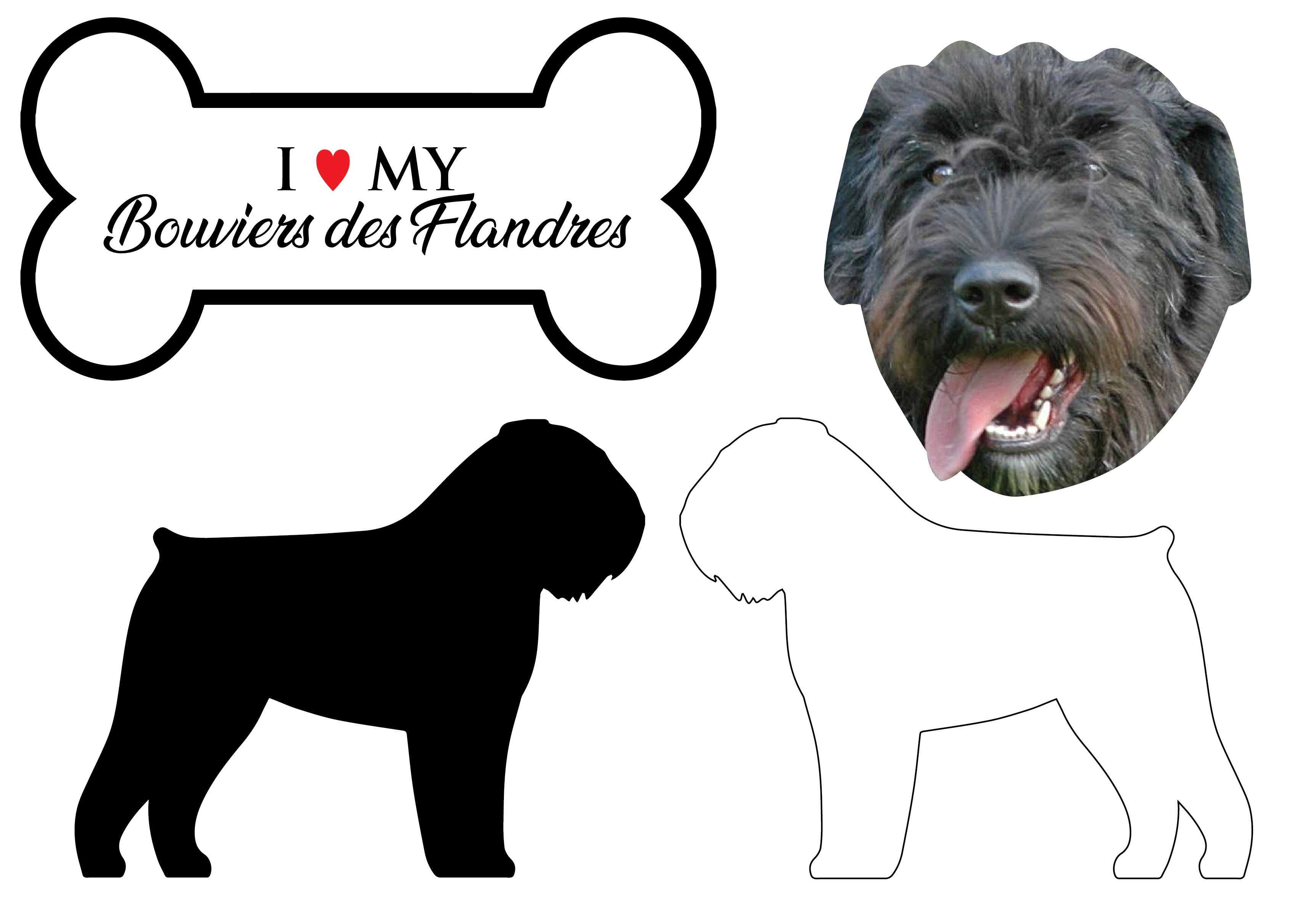 Bouviers des Flandres - Dog Breed Decals (Set of 16) - Sizes in Description