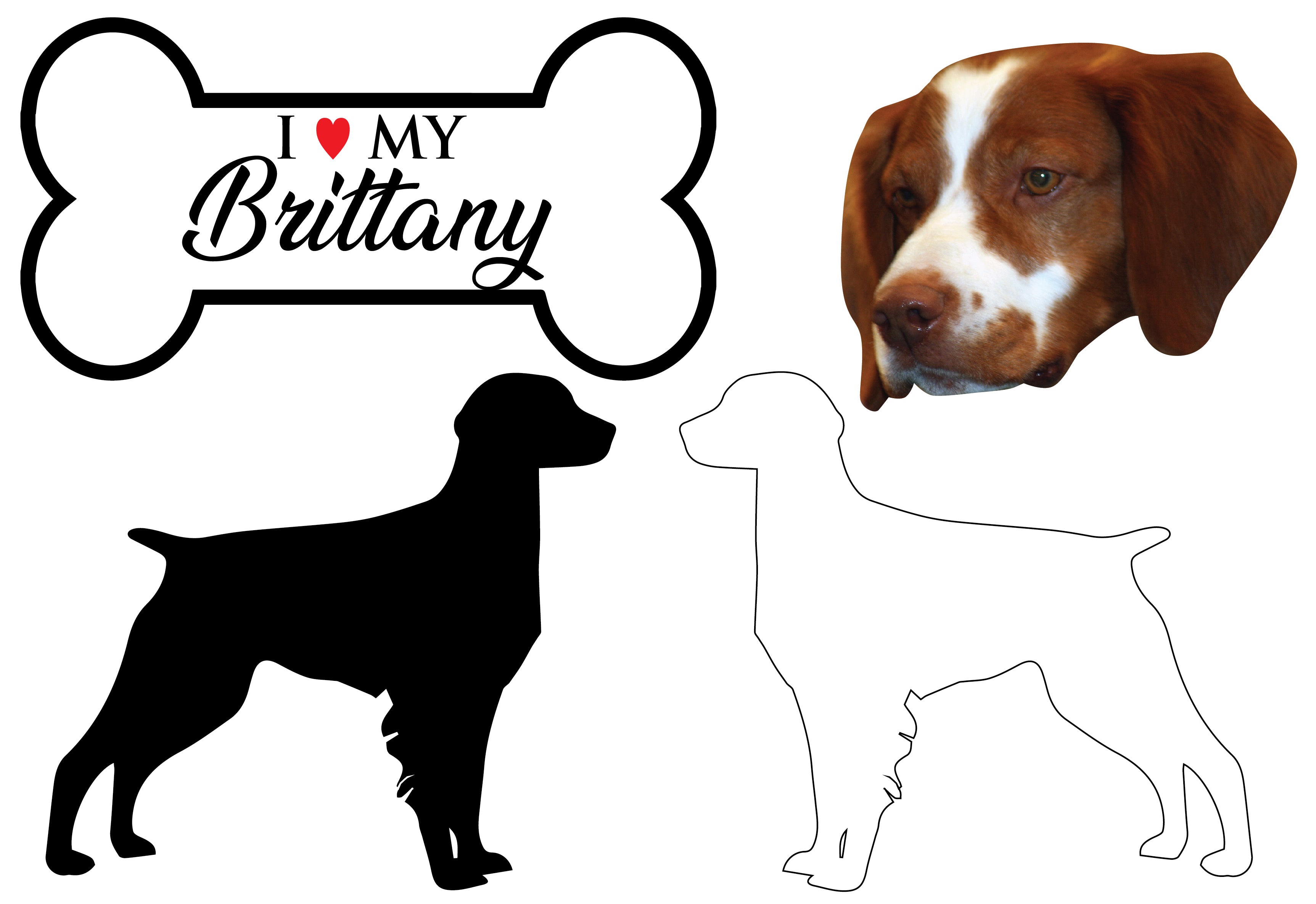 Brittany - Dog Breed Decals (Set of 16) - Sizes in Description