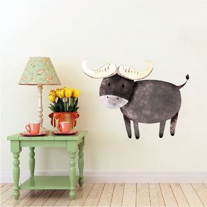 Buffalo - Buffels - Safari Animals Series - Wall Decal - Great For Nurseries & Children Rooms