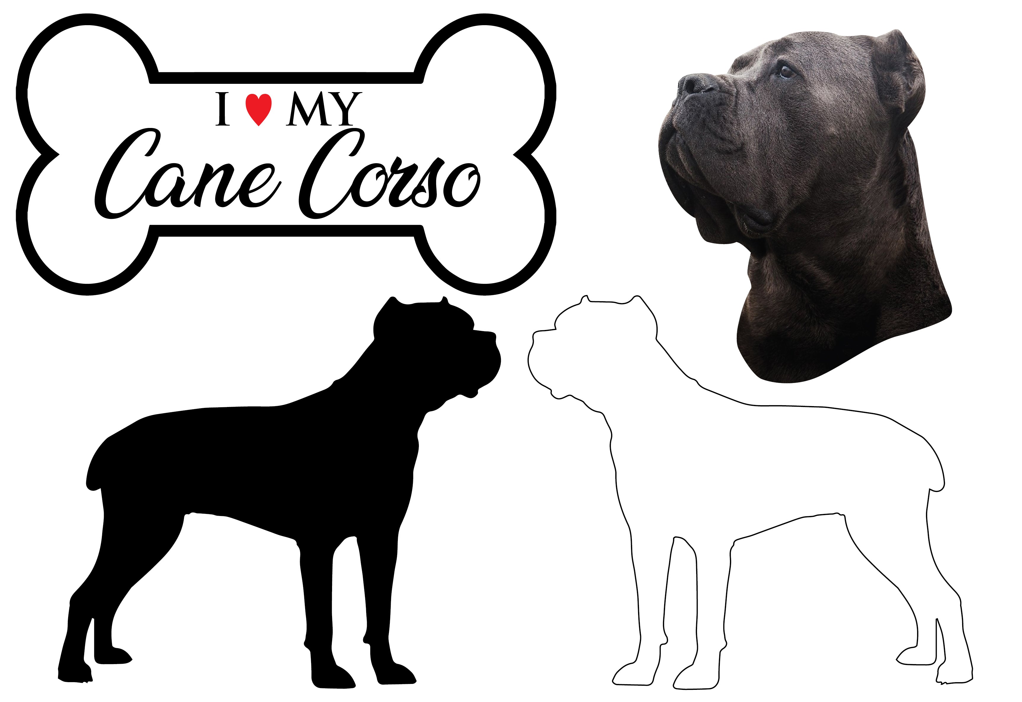 Cane Corso - Dog Breed Decals (Set of 16) - Sizes in Description