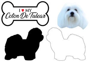 Coton De Tulear - Dog Breed Decals (Set of 16) - Sizes in Description