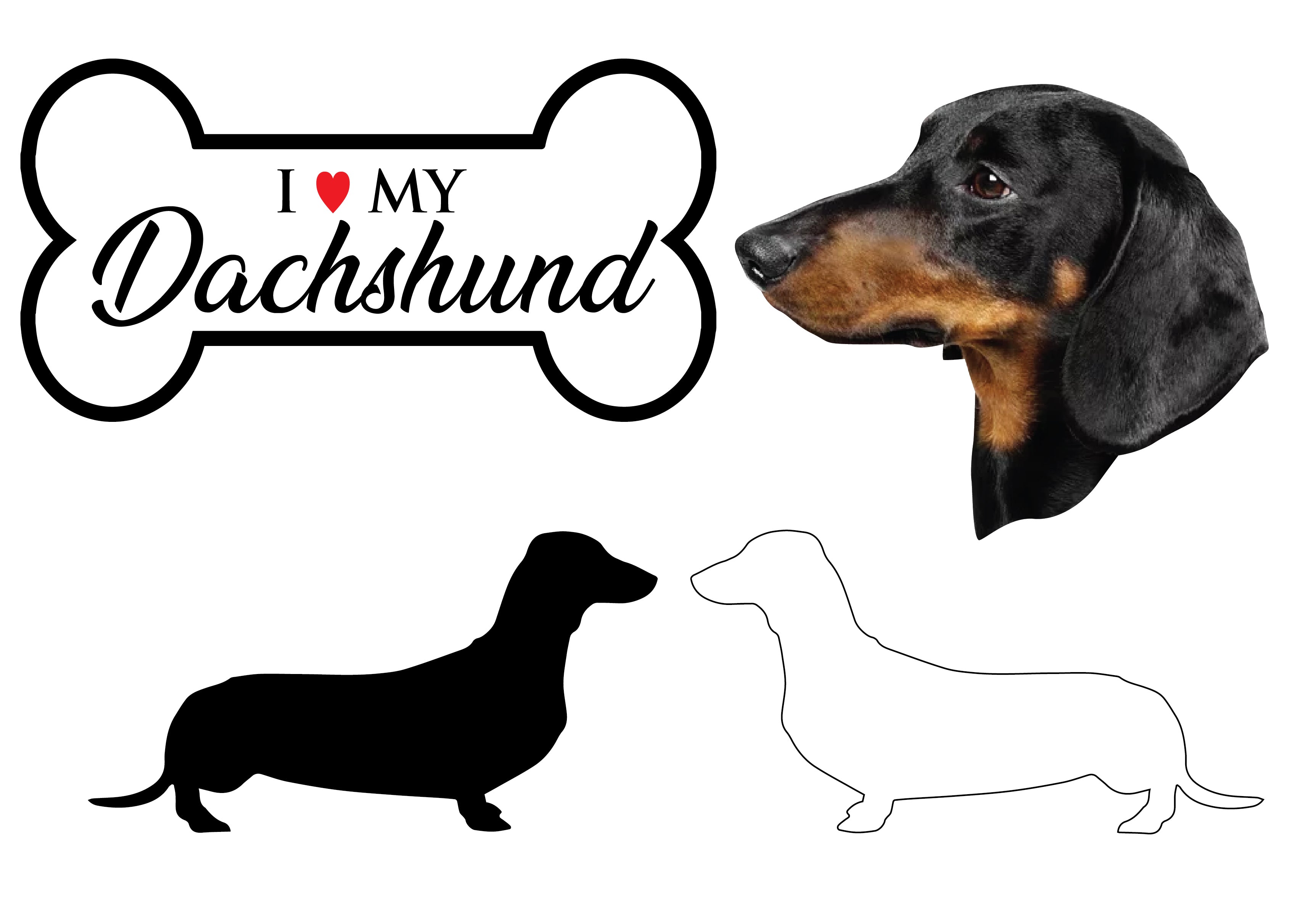 Dachshund - Dog Breed Decals (Set of 16) - Sizes in Description
