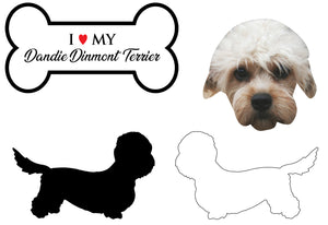 Dandie Dinmont Terrier - Dog Breed Decals (Set of 16) - Sizes in Description