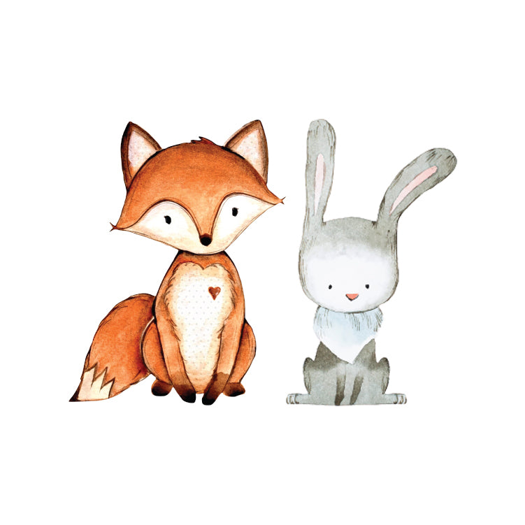 Fox and Hare Set - Set of 2 Decals - Woodland Creatures