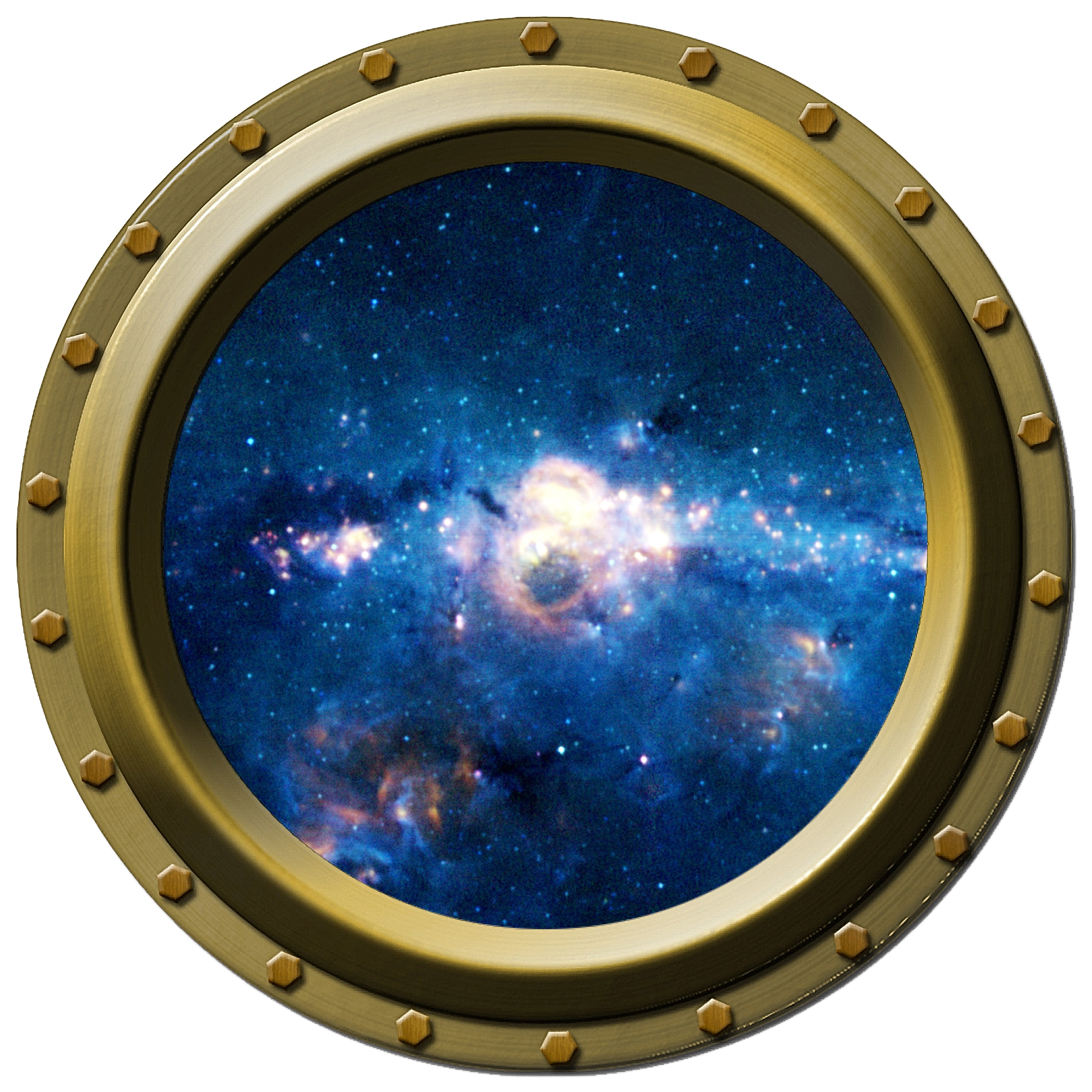 Galaxy Seen Through a Porthole Wall Decal