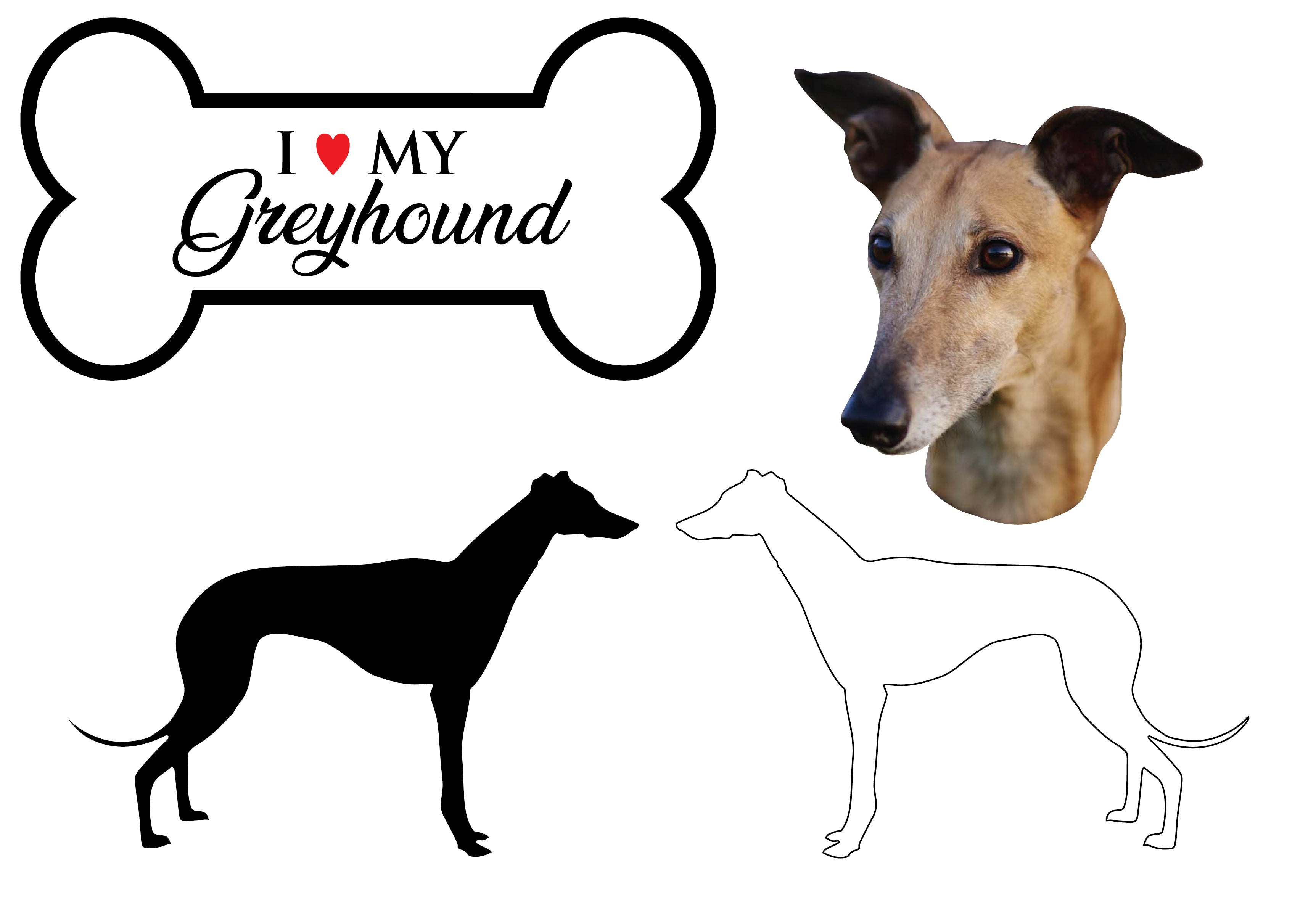 Greyhound - Dog Breed Decals (Set of 16) - Sizes in Description