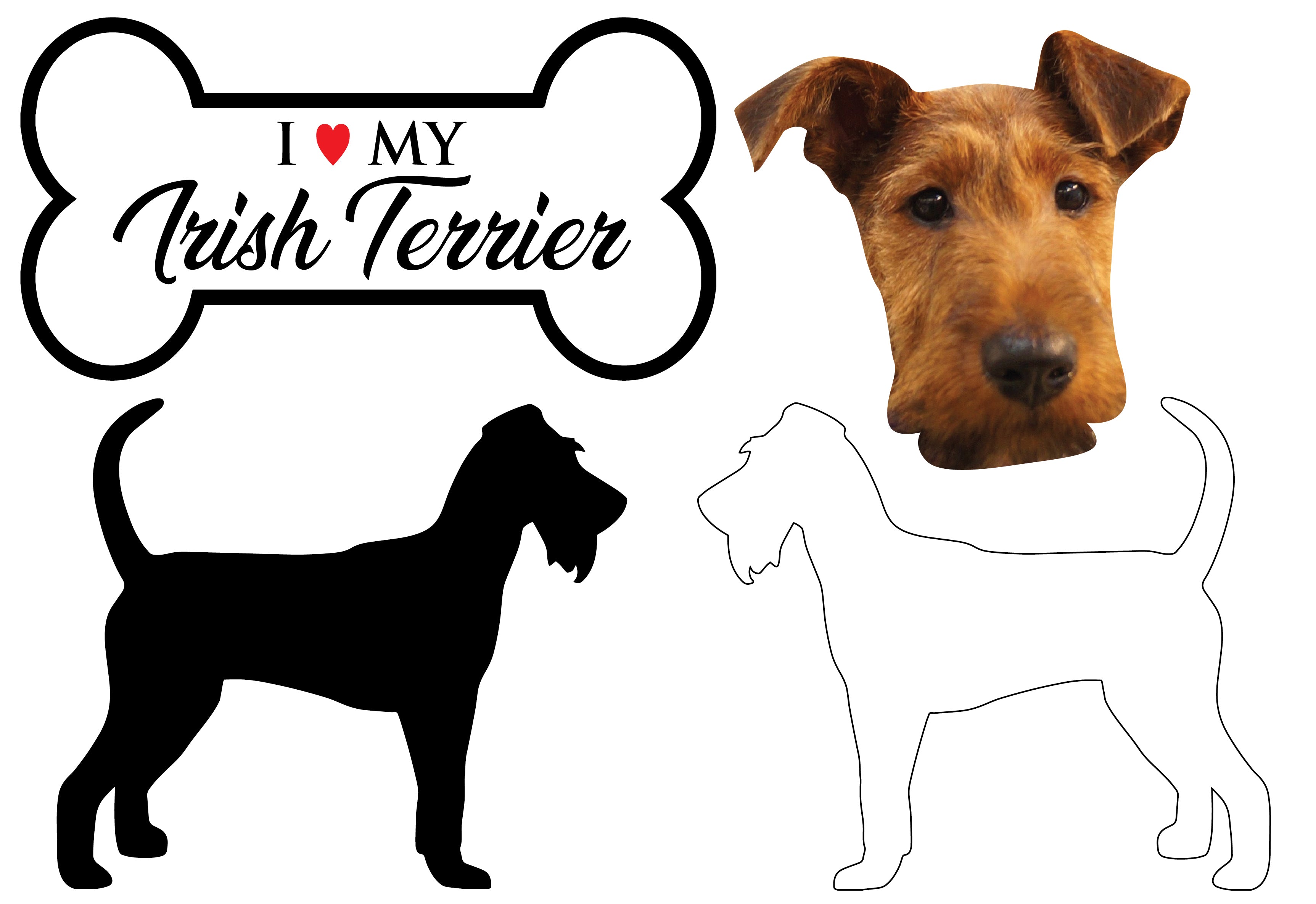 Irish Terrier - Dog Breed Decals (Set of 16) - Sizes in Description