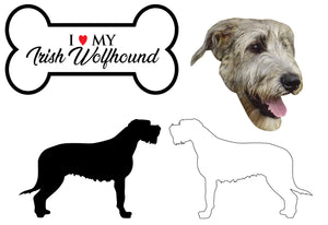 Irish Wolfhound - Dog Breed Decals (Set of 16) - Sizes in Description