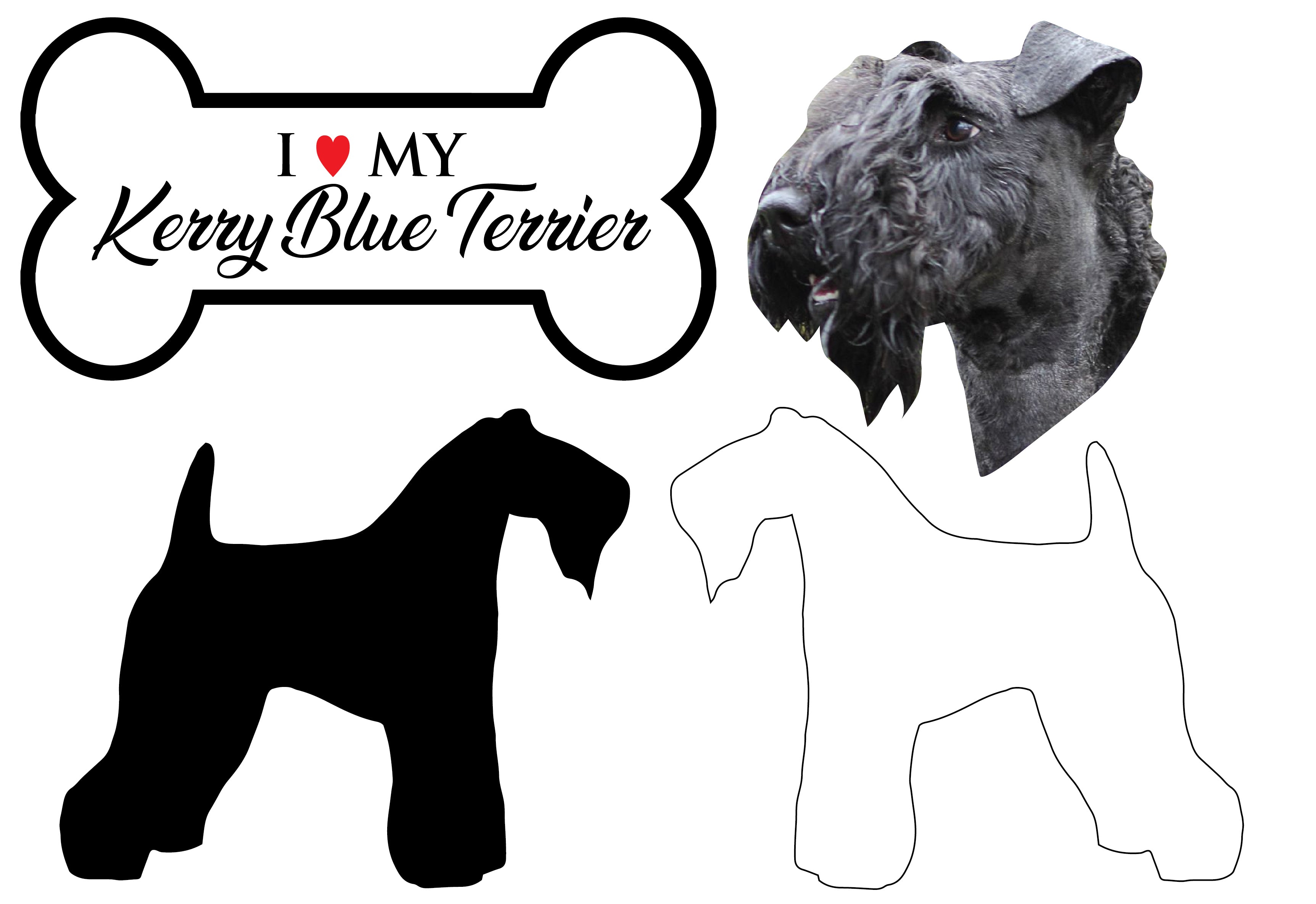 Kerry Blue Terrier - Dog Breed Decals (Set of 16) - Sizes in Description
