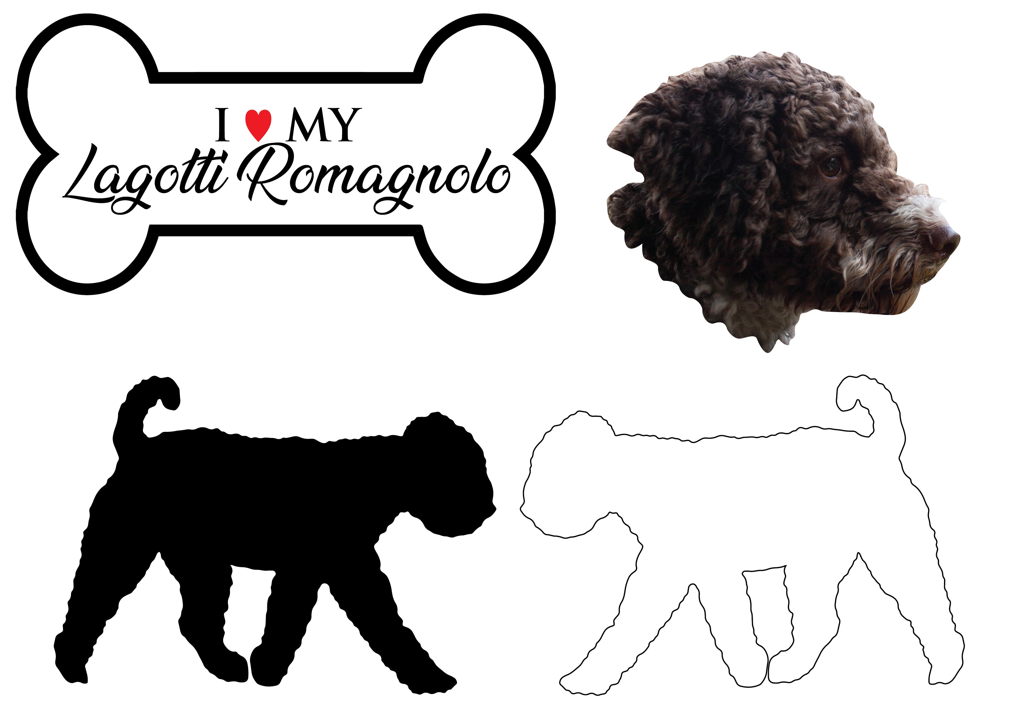 Lagotti Romagnolo - Dog Breed Decals (Set of 16) - Sizes in Description
