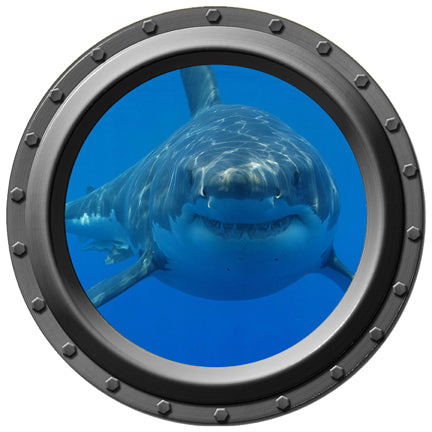 Large Hungry Shark Porthole Wall Decal