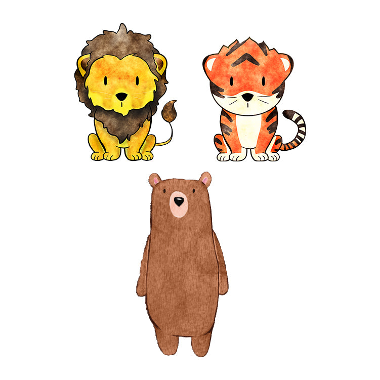 Lion, Tiger, Bear OH MY - Set of 3 Decals - Safari & Woodland