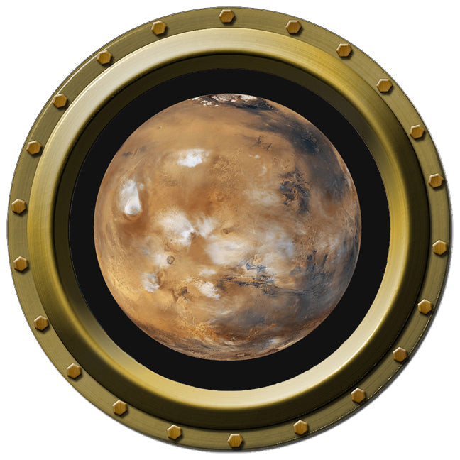 Mars Seen through A Porthole Wall Decal