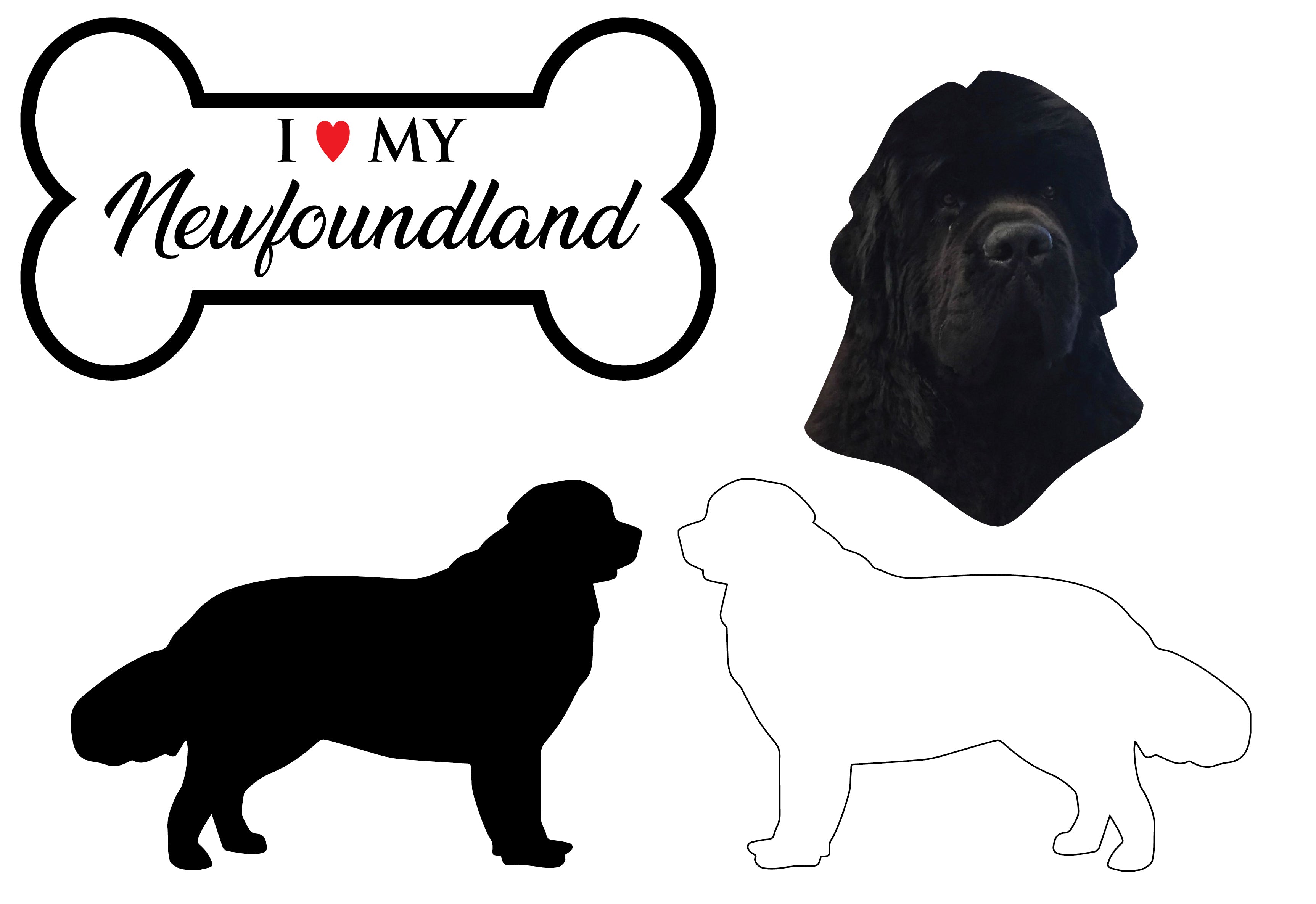 Newfoundland - Dog Breed Decals (Set of 16) - Sizes in Description