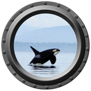 Orca Killer Whale Design Two Porthole Wall Decal