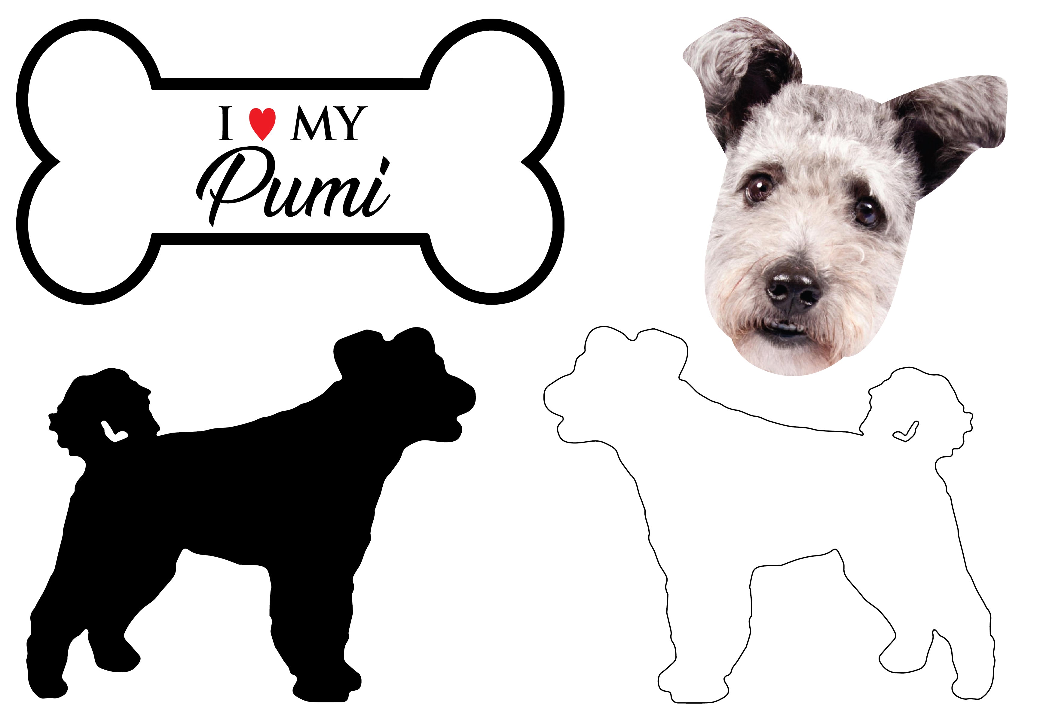 Pumi - Dog Breed Decals (Set of 16) - Sizes in Description