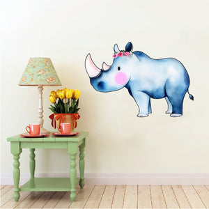 Rhino with Flowers - Renoster - Safari Animals Series