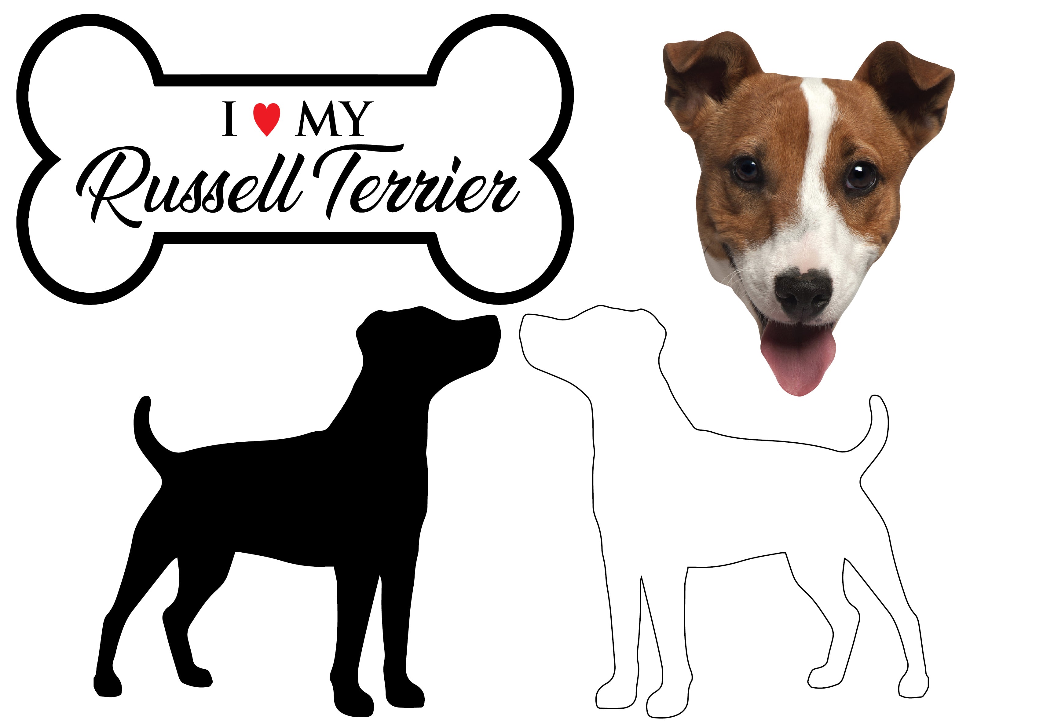 Russell Terrier - Dog Breed Decals (Set of 16) - Sizes in Description