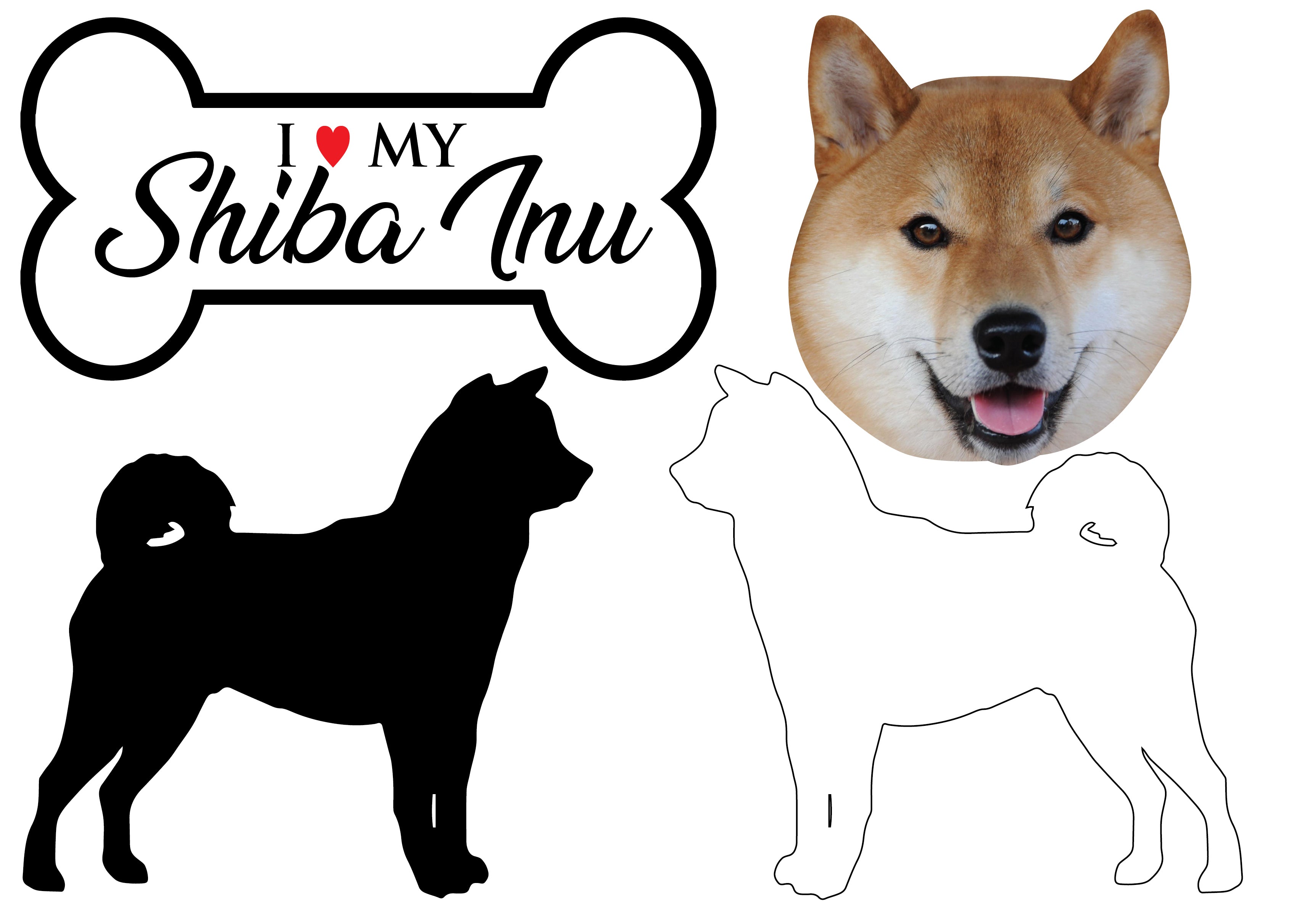 Shiba Inu - Dog Breed Decals (Set of 16) - Sizes in Description
