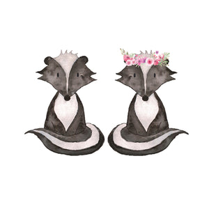 Skunk Pair - Set of 2 Decals - Woodland Creatures