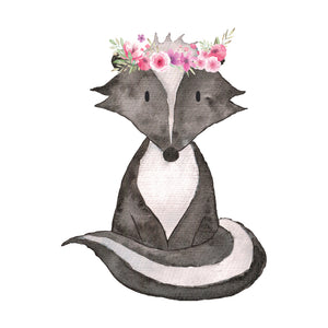 Skunk with Flowers - Woodland Creatures Collection