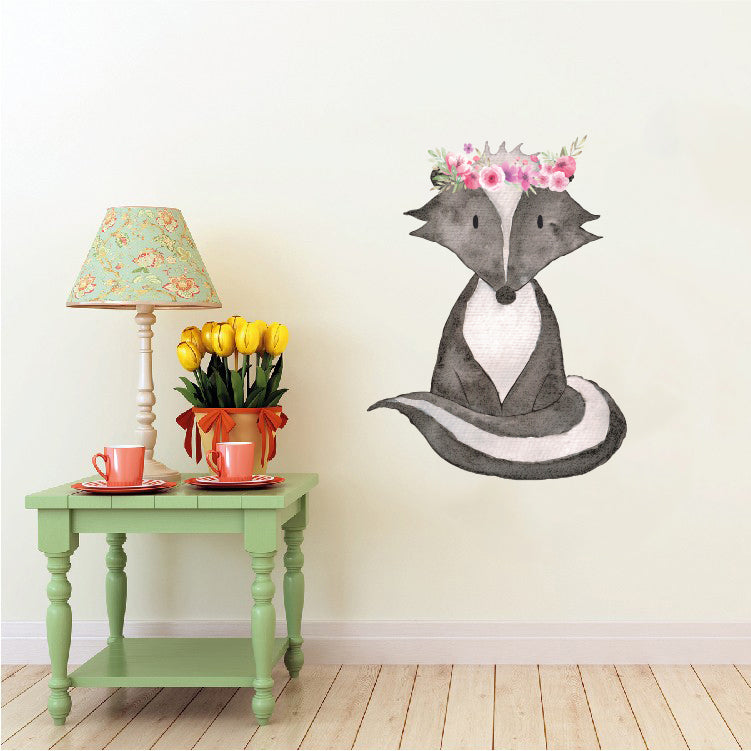 Skunk with Flowers - Woodland Creatures Collection