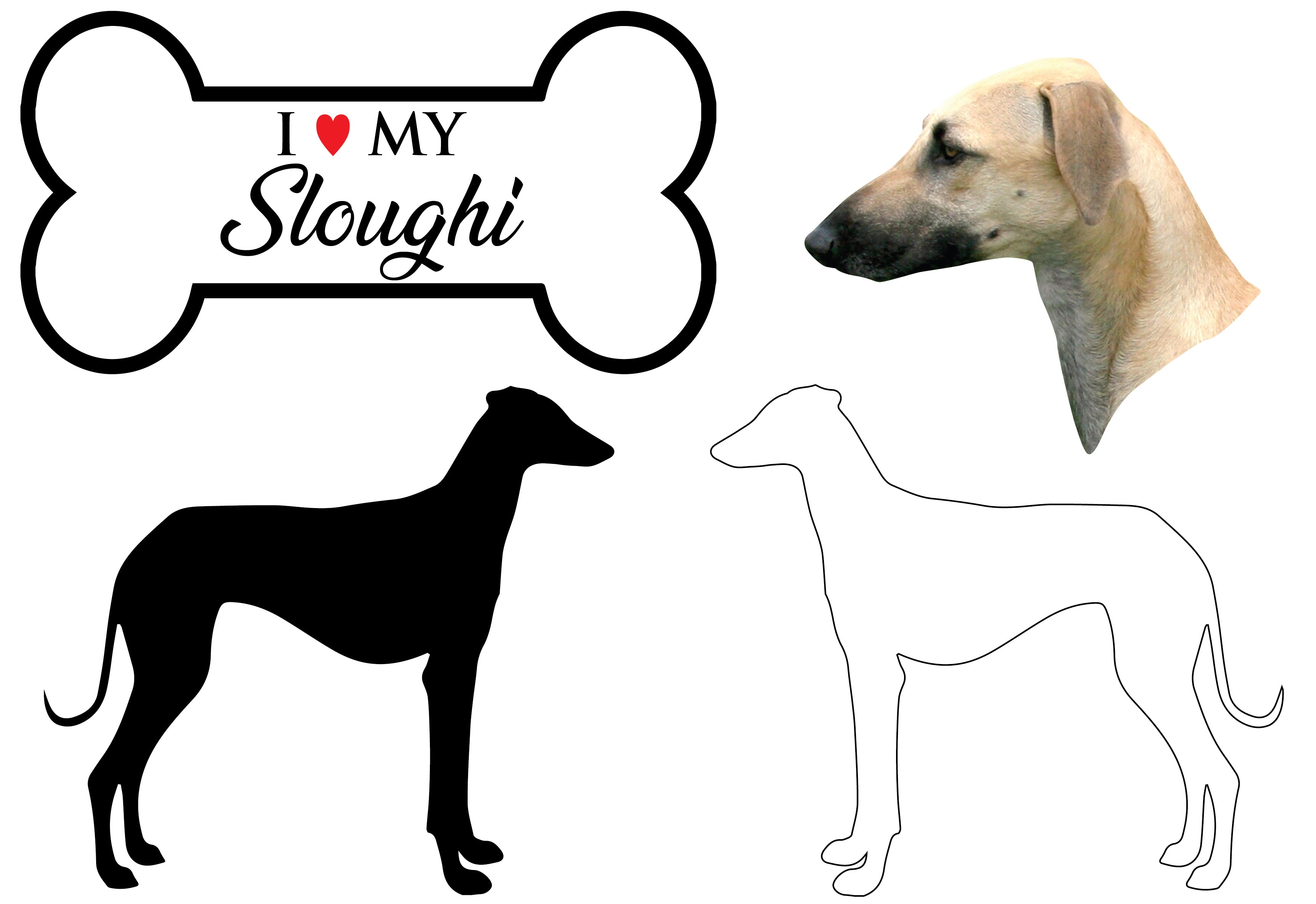 Sloughi - Dog Breed Decals (Set of 16) - Sizes in Description
