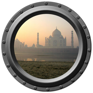 Taj Mahal Porthole Wall Decal