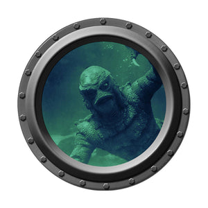 The Creature from the Black Lagoon Watches You Porthole Wall Decal