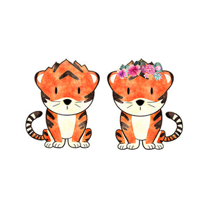 Tiger Pair - Set of 2 Decals - Safari Animals Series