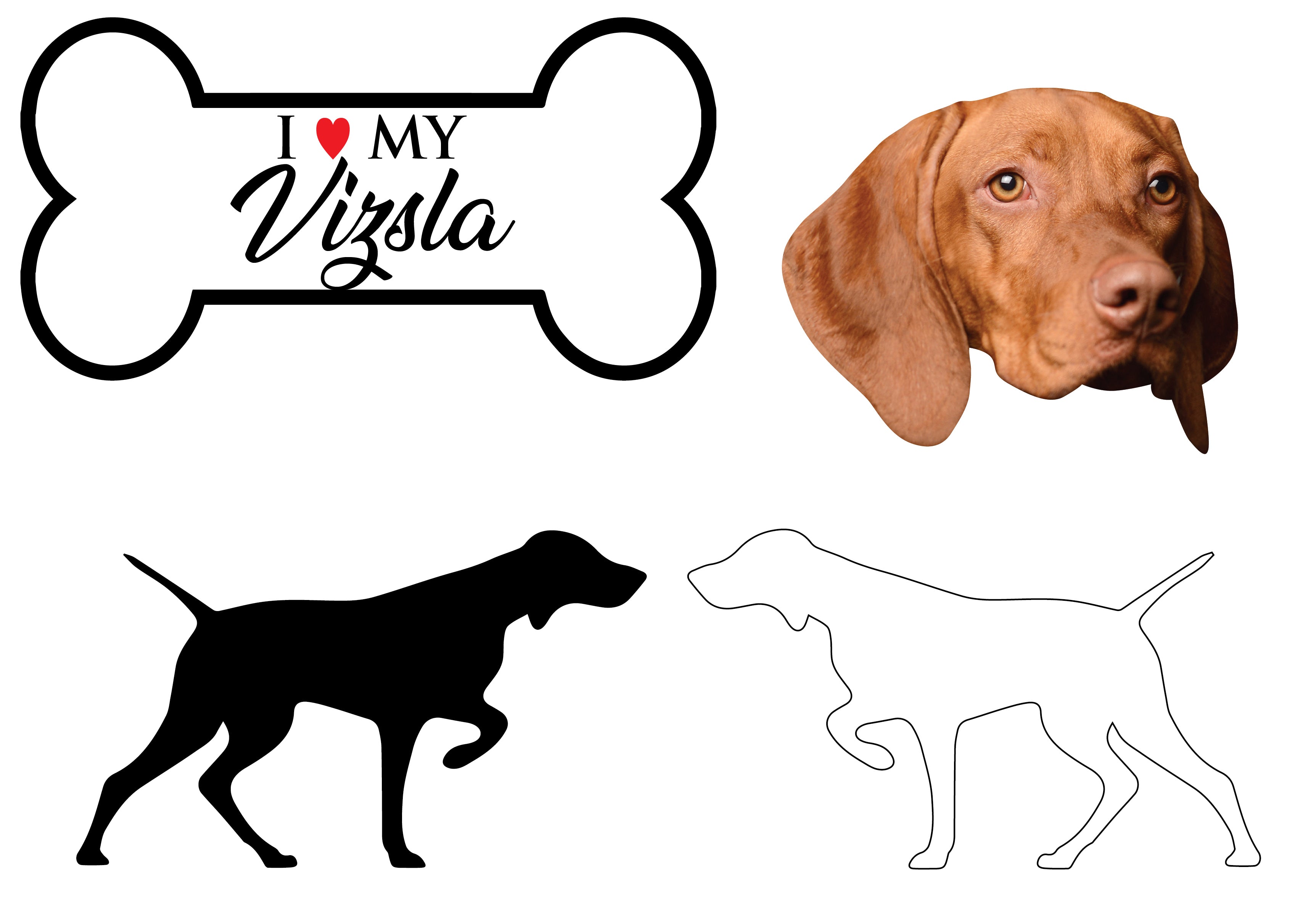 Vizsla - Dog Breed Decals (Set of 16) - Sizes in Description