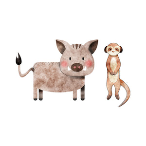 Warthog and Meerkat - Set of 2 Decals - Safari Animals Series