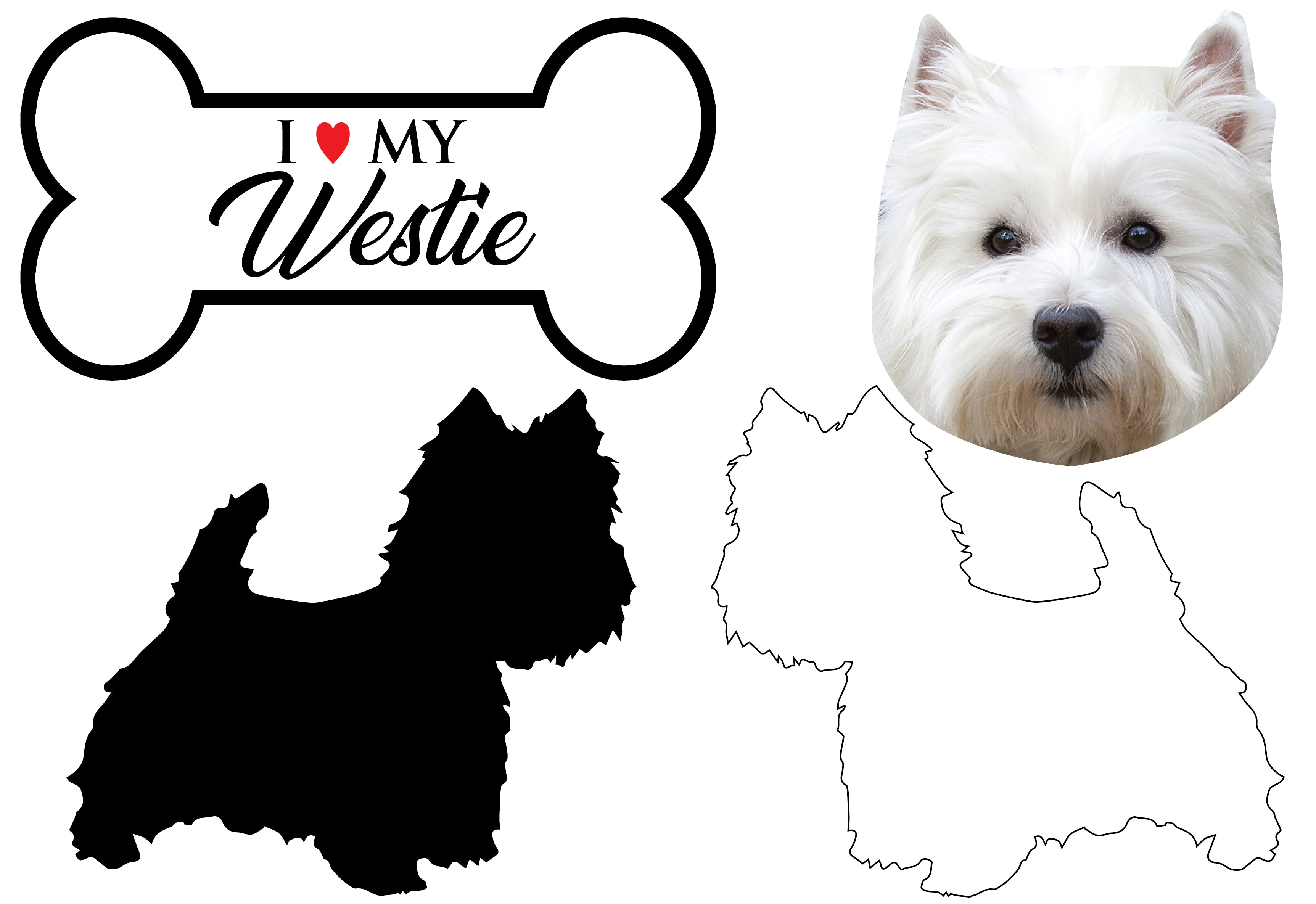 Westie - Dog Breed Decals (Set of 16) - Sizes in Description