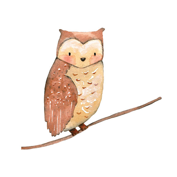Owl on a Branch - Woodland Creatures Collection