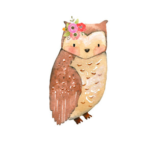 Owl with Flowers - Woodland Creatures Collection