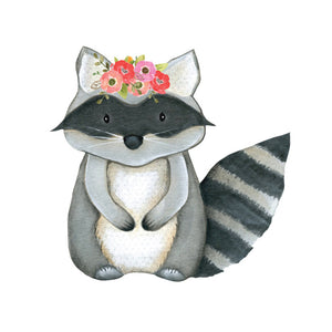 Raccoon with Flowers - Woodland Creatures Collection